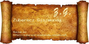 Zuberecz Giszmunda névjegykártya